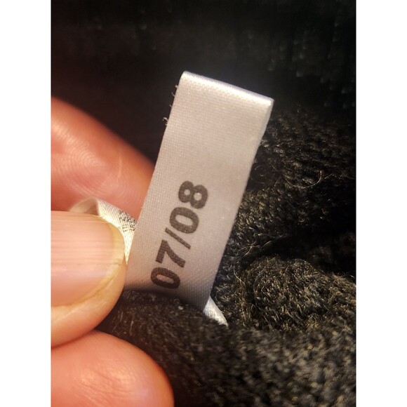 Express Medium Black & Gray V-Neck Striped Sweater Dress Pockets Wool Blend Y2K - Picture 9 of 11